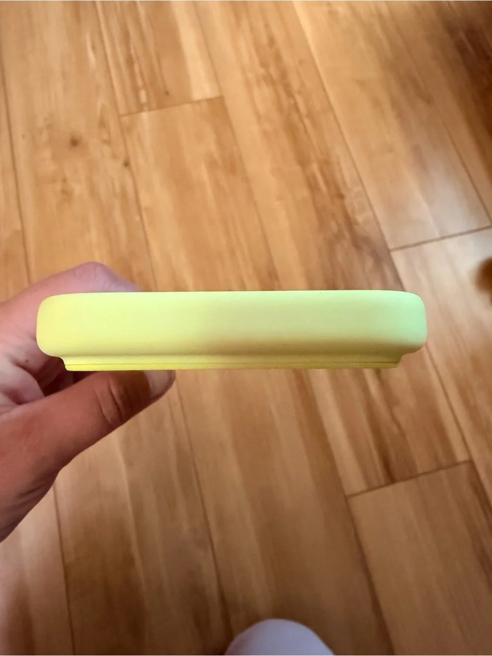 Apple Silicone iPhone Case in neon yellow. iPhone 17 pro max